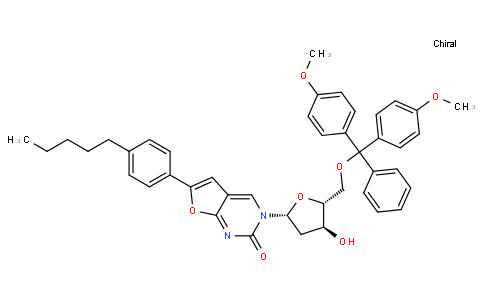 Furo[2,​3-​d]​pyrimidin-​2(3H)​-​one, 3-​[5-​O-​[bis(4-​methoxyphenyl)​phenylmethyl]​-​2-​deoxy-​β-​D-​erythro-​pentofuranosyl]​-​6-​(4-​pentylphenyl)​-