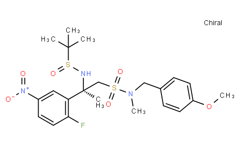 Benzeneethanesulfona​mide, β-​[[(R)​-​(1,​1-​dimethylethyl)​sulfinyl]​amino]​-​2-​fluoro-​N-​[(4-​methoxyphenyl)​methyl]​-​N,​β-​dimethyl-​5-​nitro-​, (βR)​-