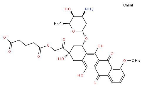 Pentanedioic acid, mono[2-​[(2S,​4S)​-​4-​[(3-​amino-​2,​3,​6-​trideoxy-​α-​L-​lyxo-​hexopyranosyl)​oxy]​-​1,​2,​3,​4,​6,​11-​hexahydro-​2,​5,​12-​trihydroxy-​7-​methoxy-​6,​11-​dioxo-​2-​naphthacenyl]​-​2-​oxoethyl] ester (9CI)